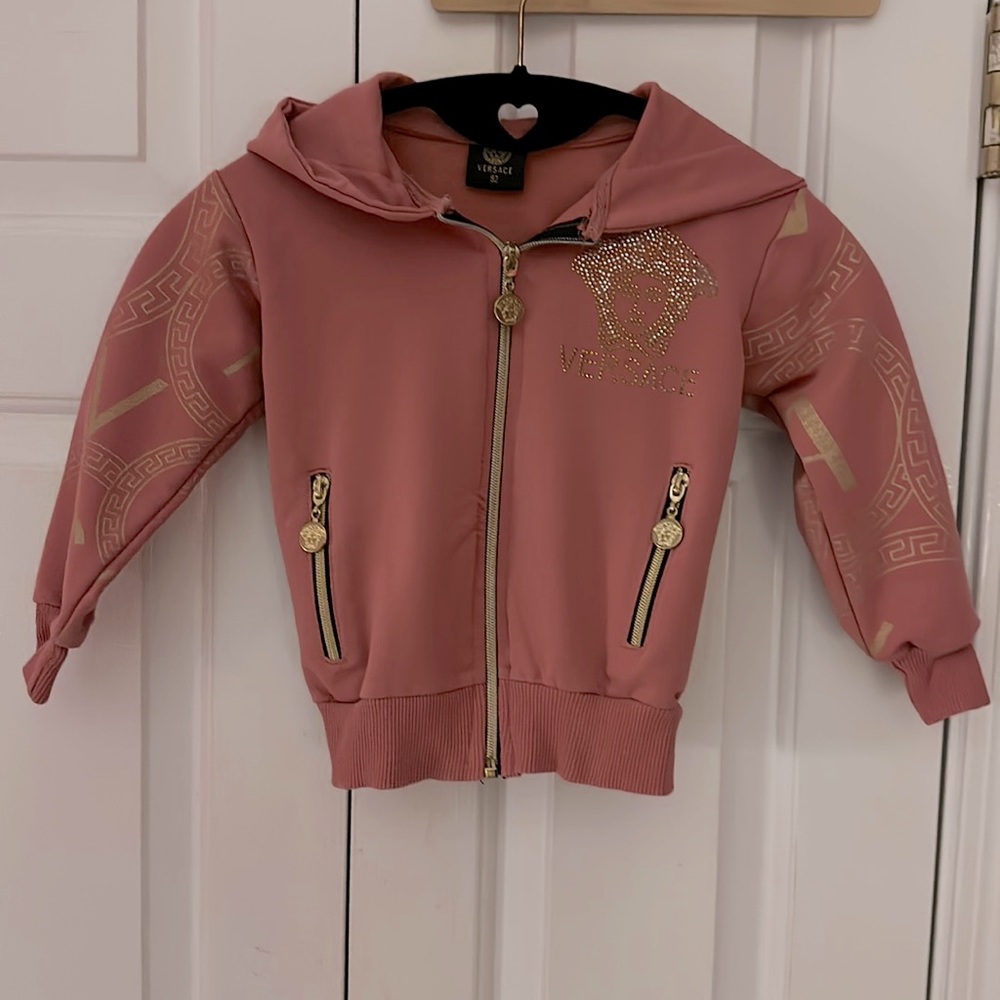 Versace Baby Hoodie Size 92 cm in Height Muted Pink/Gold Size US 24 months